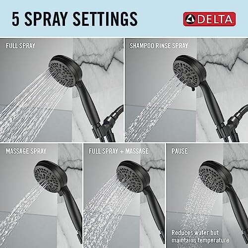 Delta 5-Spray Handheld Shower Head Matte Black