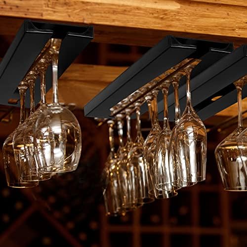 Rtteri 6 Pcs Under Cabinet Wine Glass Rack