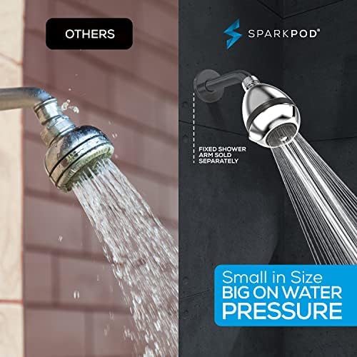 SparkPod 3 Inch High Pressure Shower Head with Rain Massage Settings