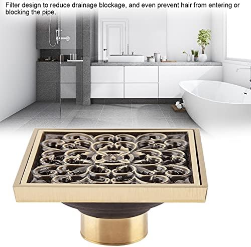ViaGasaFamido Antique Brass Square Floor Drain 10cm