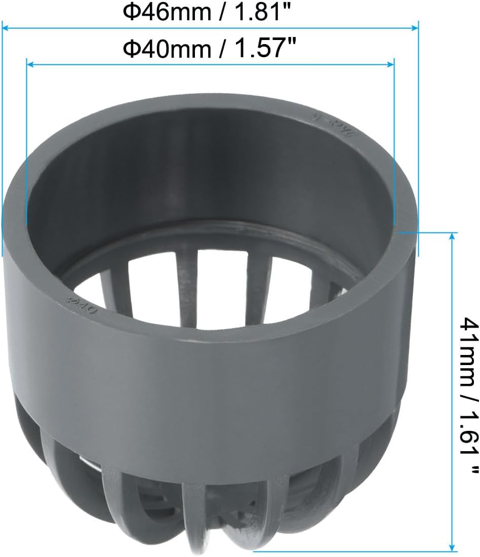 PATIKIL 40mm ID PVC Drain Grate Cover Gray