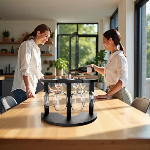 Lacinoeo Countertop Wine Glass Rack for 4 Glasses
