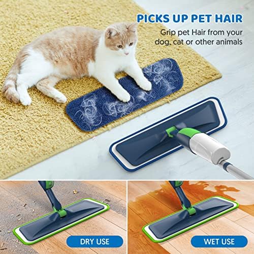 Mexerris Wet Mop with 5X Washable Pads 2X Bottles