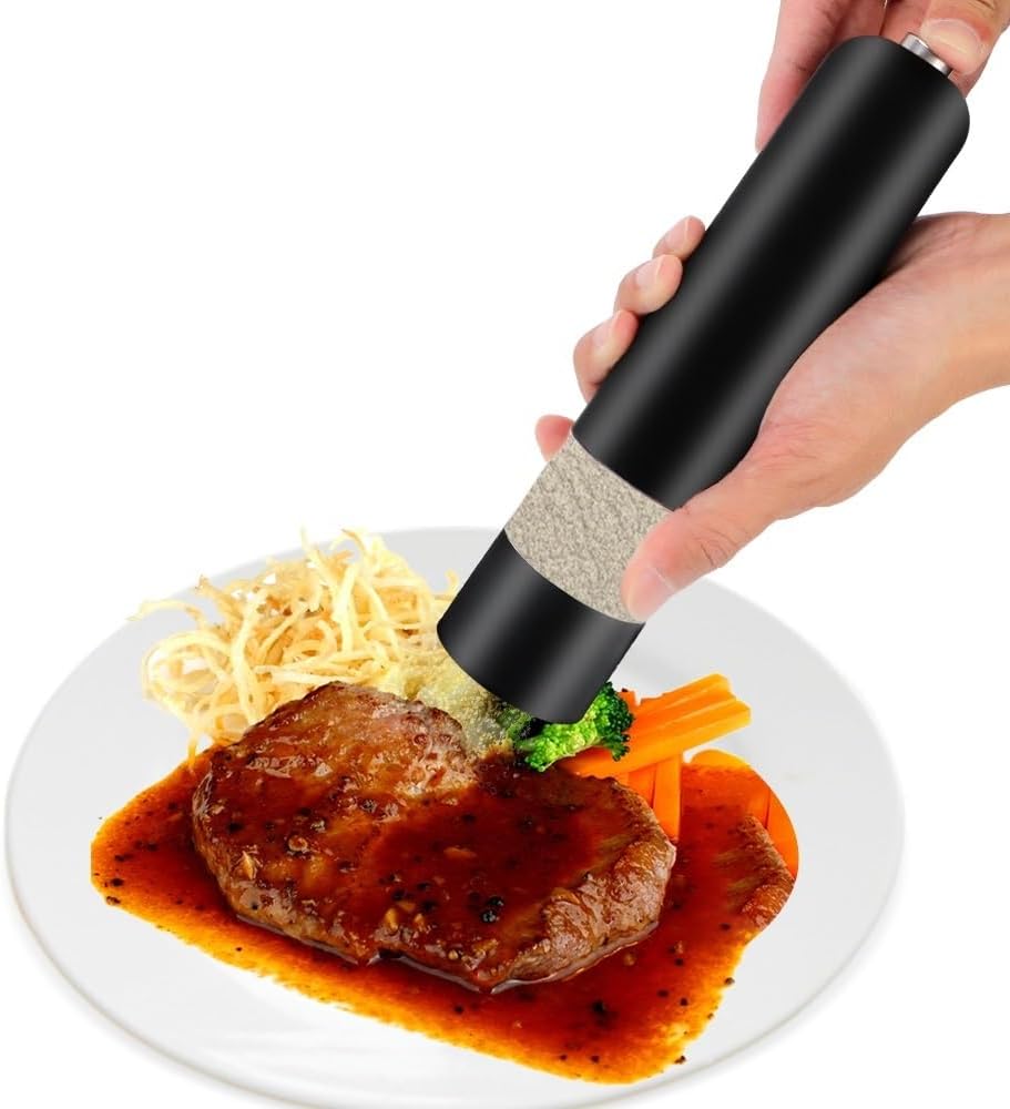 Electric Spice Grinder With LED Light Salt and Pepper Shaker Set
