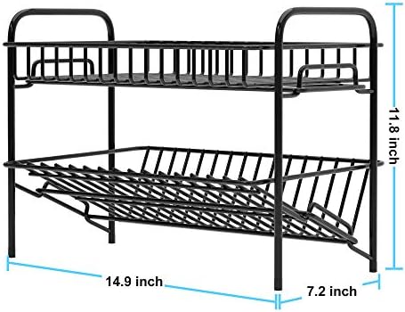 HengLiSam 2 Tier Spice Rack Organizer Black 1