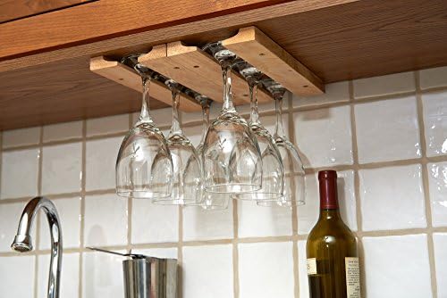 Fox Run Wooden Wine Glass Holder Rack - Brown