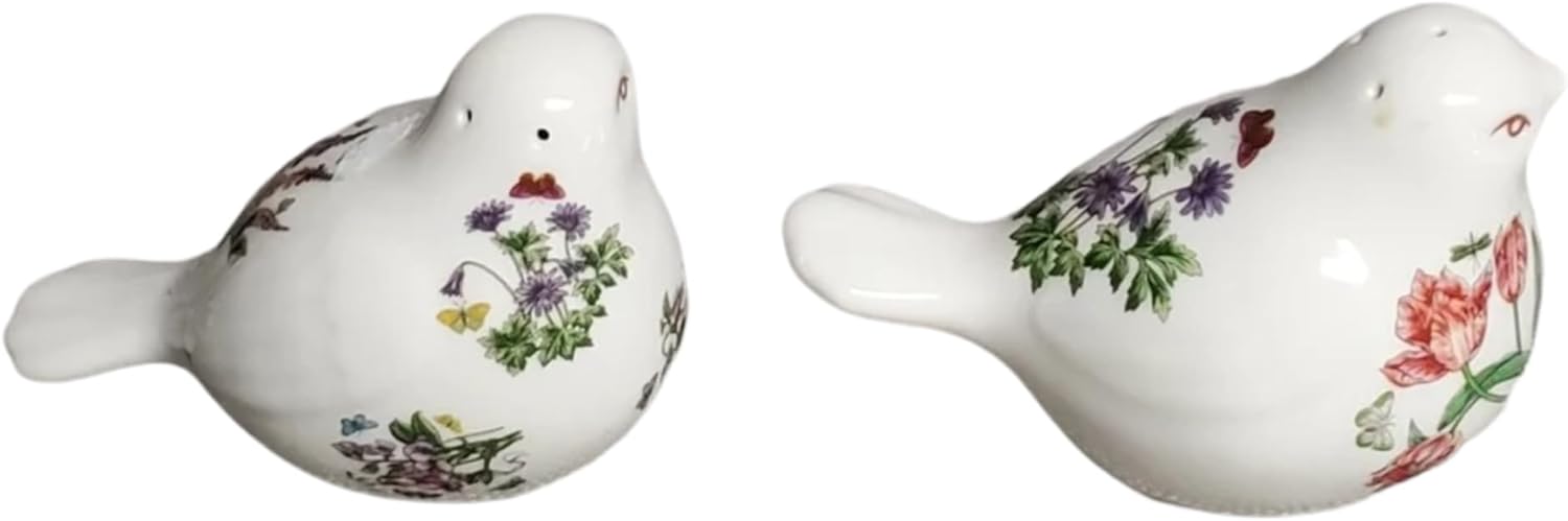 Portmeirion Botanic Garden Bird Shaped Salt Pepper Shaker Set