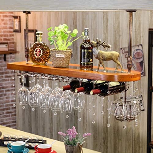 Ceiling Wine Rack with Adjustable Height and Multi-Layer Design