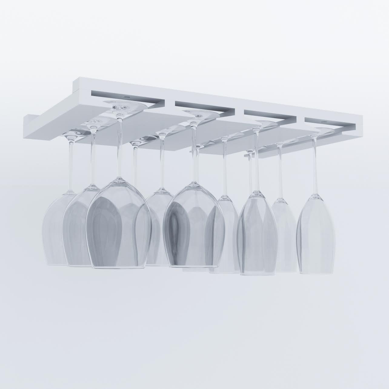 Rustic State 4 Sectional Stemware Rack Under Cabinet Mount