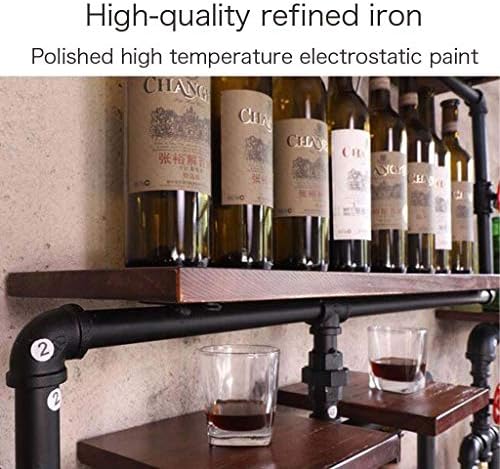 Industrial Wine Rack With Lamp For Bar And Home