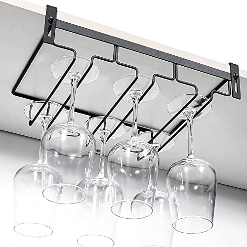 Kamehame Stemware Rack Under Cabinet 3 Rows Black