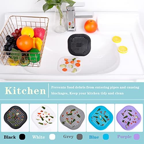 QSCFKL 3-Pack Shower Drain Hair Catcher with Suction Cup