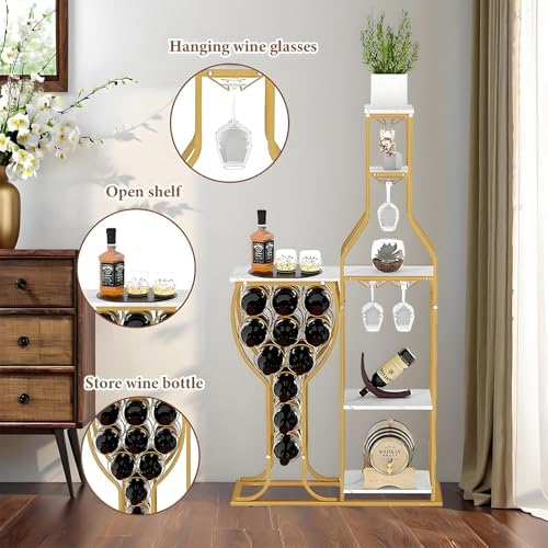 Mantianstar Freestanding Wine Rack with 11 Bottles Capacity