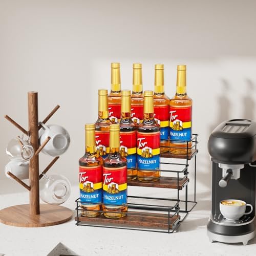 3 Tier Coffee Syrup Organizer Rack with Detachable Design