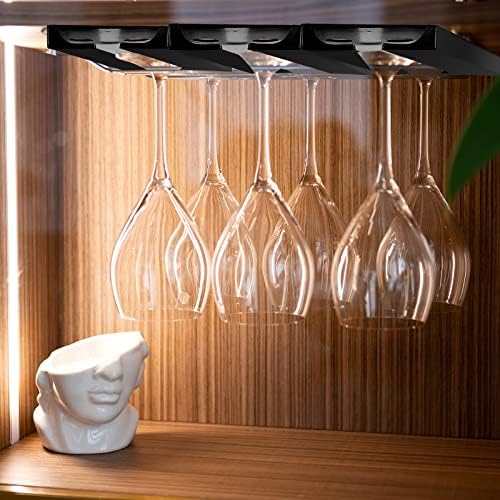 Rtteri 6 Pcs Under Cabinet Wine Glass Rack
