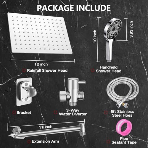 Ashwanth 12 High Pressure Rain Shower Combo