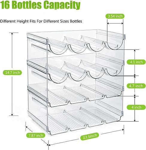 AKALOL 4 Pack Water Bottle Organizer for Cabinet Freezer