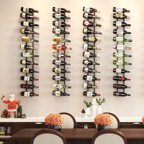 JKsmart 24 Bottles Wall Wine Rack - Matte Black Adjustable