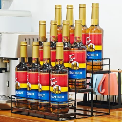3 Tier Coffee Syrup Organizer Rack with Detachable Design
