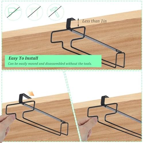 4 Pcs Wine Glass Holder Stemware Rack for Kitchen