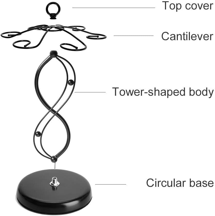 FOMANSH Countertop Wine Glass Holder with 6 Hooks Black 1