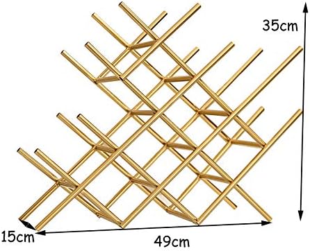BOCbco Tabletop Wine Rack Rose Gold Iron Art Holds 13 Bottles