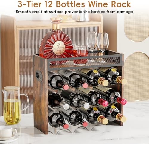 KLM 3-Tier Wine Rack Holds 12 Bottles