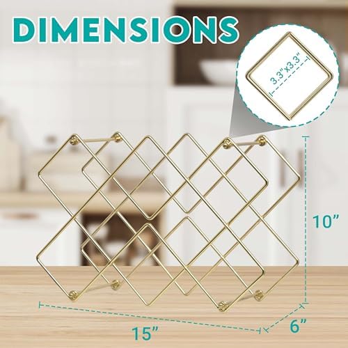 Glamorous Gold Countertop Wine Rack for 8-10 Bottles