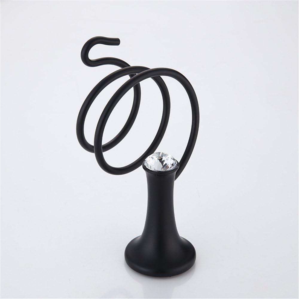 Liaozy888 Black Alloy Crystal Hand Dryer Holder