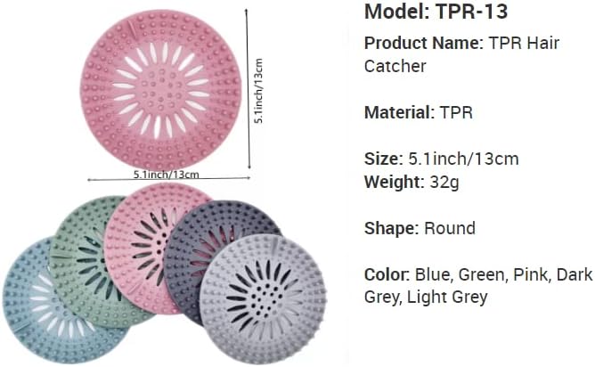 Drain Hair Catcher Set 5 Pieces in Multiple Hues
