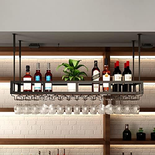 Generic Adjustable Ceiling Wine Rack with Glass
