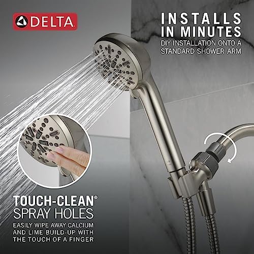 Delta 4-Spray Handheld Shower Head with Hose Brushed Nickel 75413SN