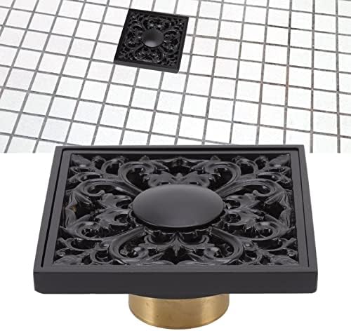 Tissting 4x4 Inch Square Shower Floor Drain Stainless Steel Copper Style