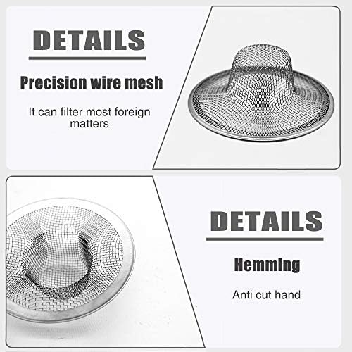 Lechay 2 Pack Stainless Steel Drain Hair Catcher for Bathroom and Kitchen