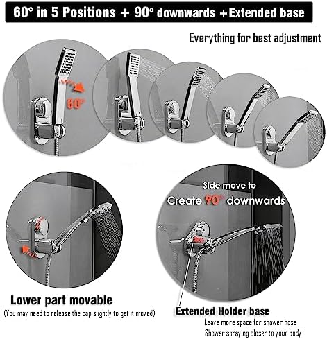 RIVOODS Handheld Shower Head Holder 5 Positions Adjustable