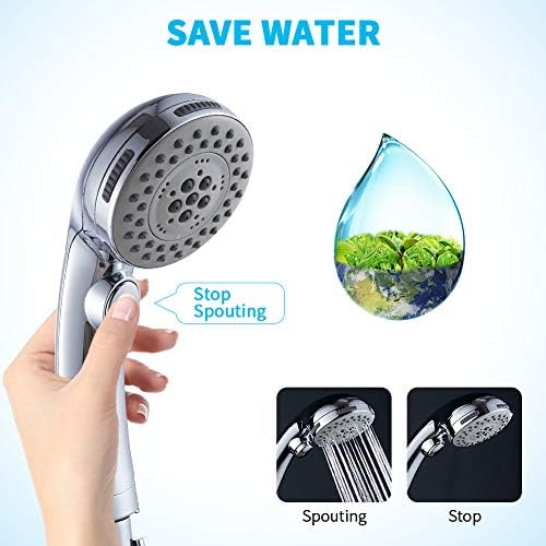 DOILIESE 6-Setting Massage Handheld Shower Head with Pause and Spa Spray - Chrome