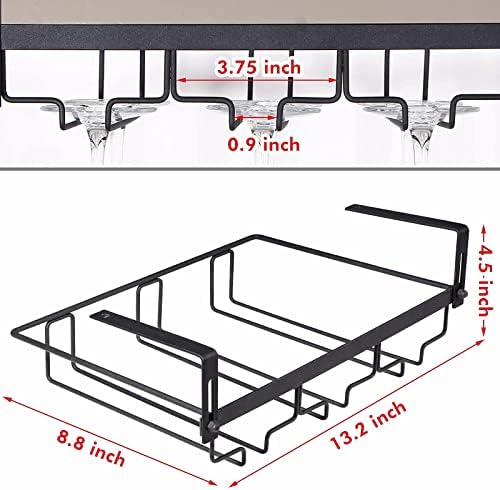 Kamehame Stemware Rack Under Cabinet 3 Rows Black