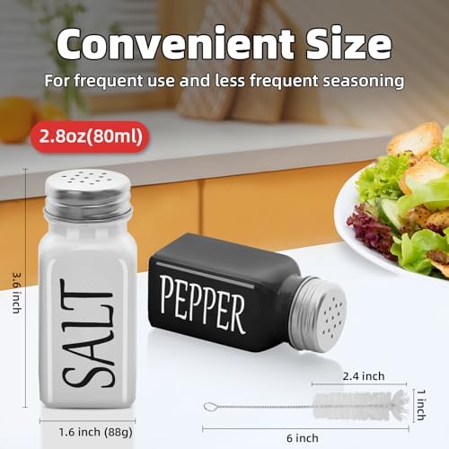 Cute Glass Salt Pepper Shakers Set 2pcs