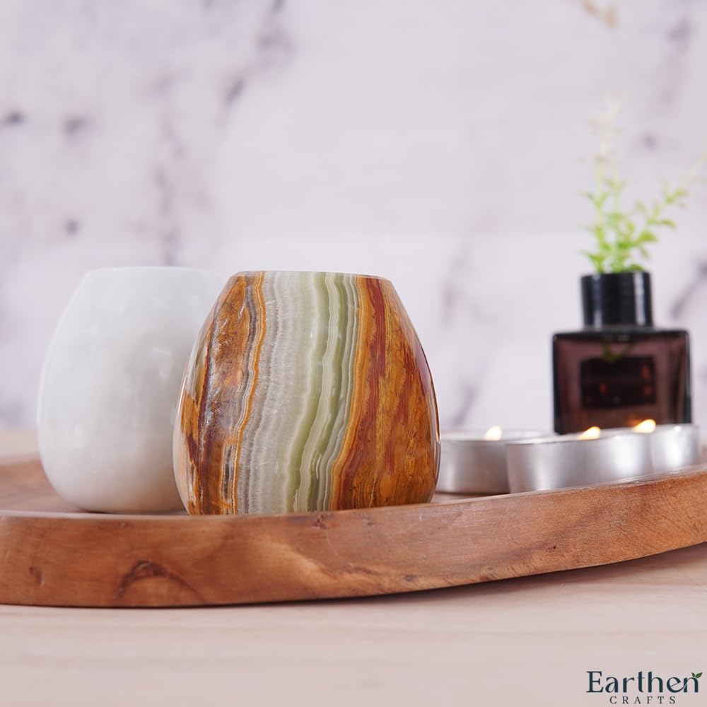 EARTHEN CRAFTS Marble Salt and Pepper Egg Shape Set of 2