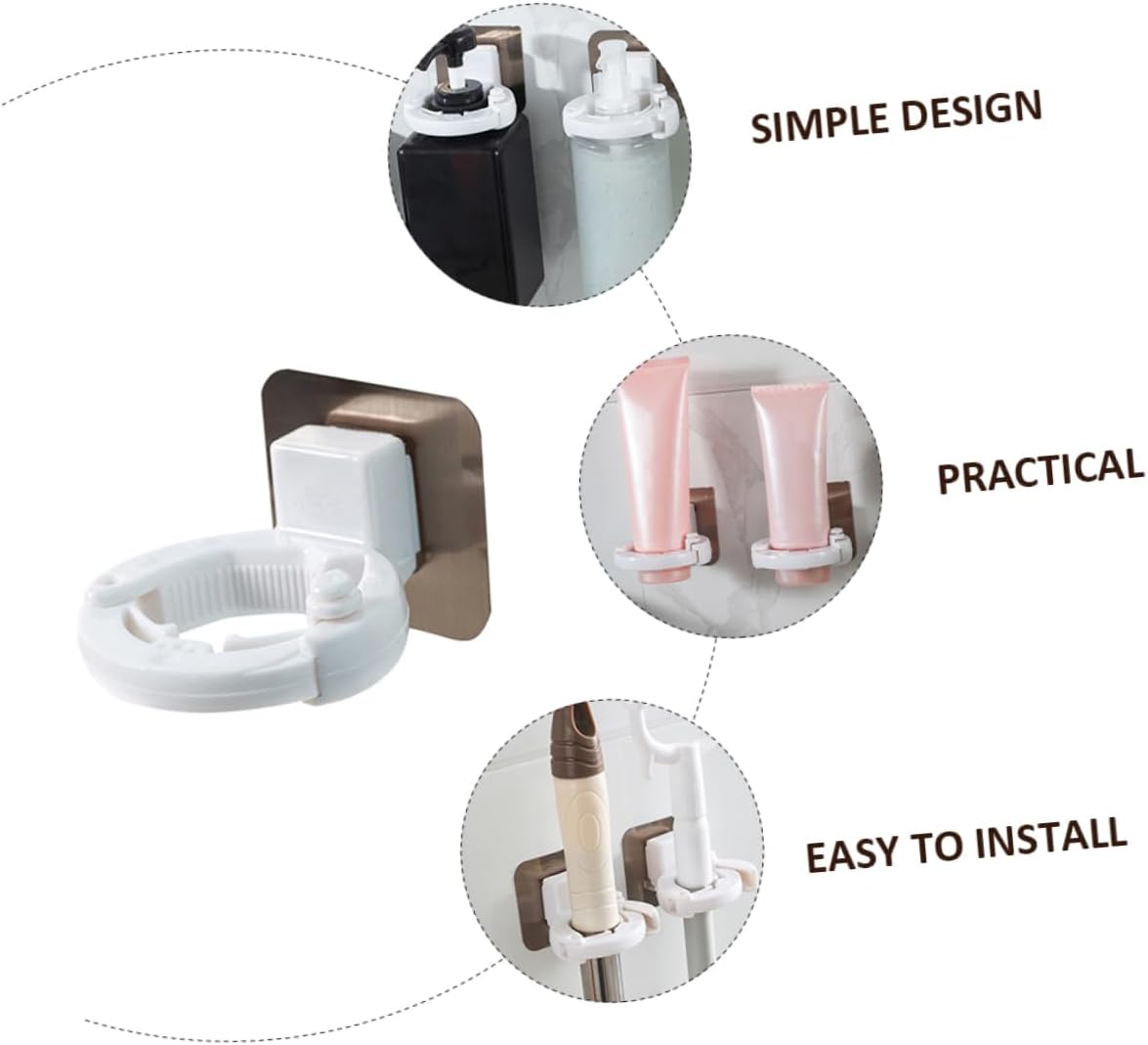 Fondotin 3pcs Wall Mounted Shampoo Gel Bottle Holder Easy Install Bath Organizer