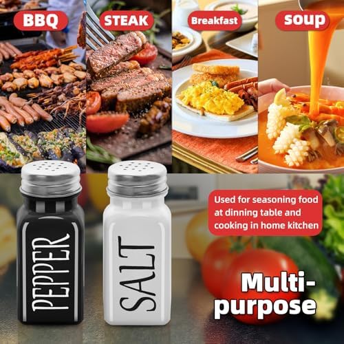 Cute Glass Salt Pepper Shakers Set 2pcs