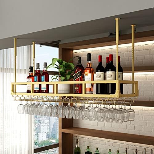 Generic Adjustable Ceiling Wine Rack with Glass