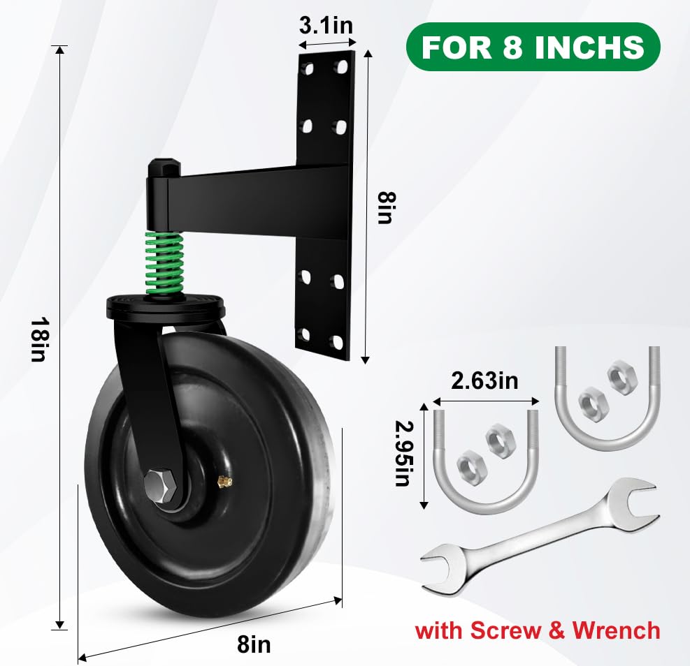 Liberoll Heavy Duty Gate Caster 8 Inch 1pc Black