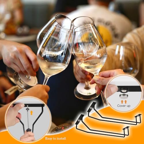 Yimerlen 108 Inch Black Wine Glass Rack 2 Pack 1