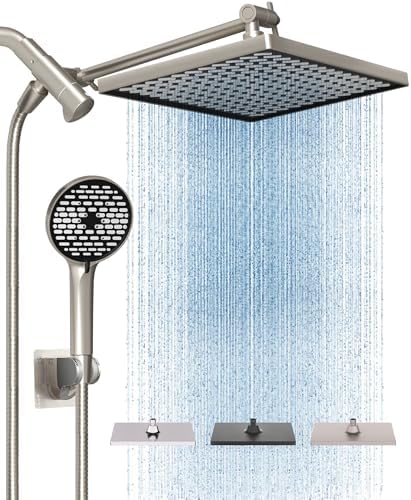 Cobbe 118 Inch Rain Shower Head with 6 Modes and Adjustable Arm