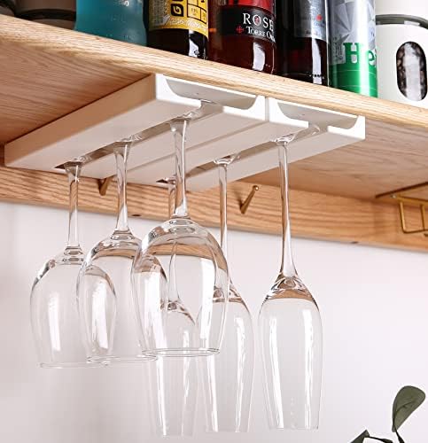Leevcok 2 Pack Wine Glass Holder Plastic Rack