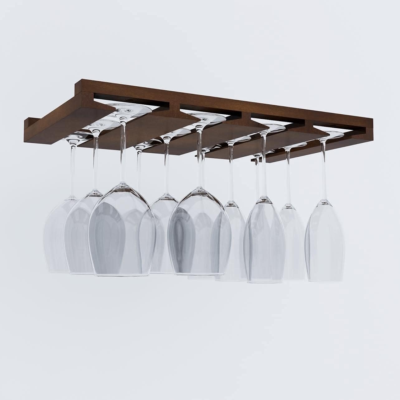 Rustic State 4 Sectional Wine Glass Holder - Chestnut Stained