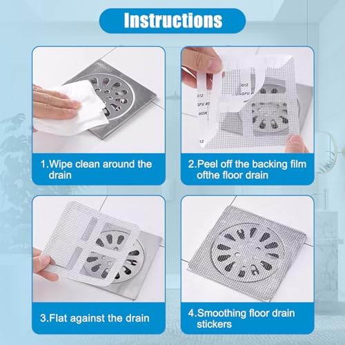 50PCS Pack Disposable Hair Catcher Shower Drain Cover