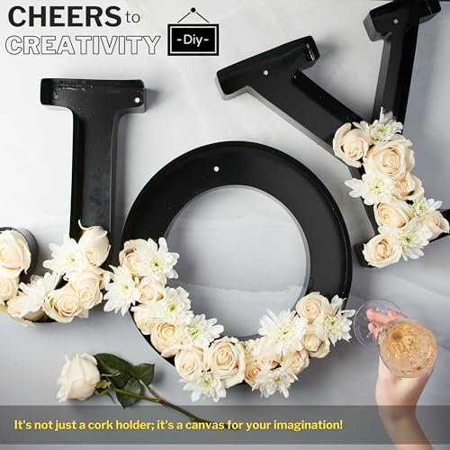 DECOMIL Wine Cork Holder Letters Decorative Wall Art