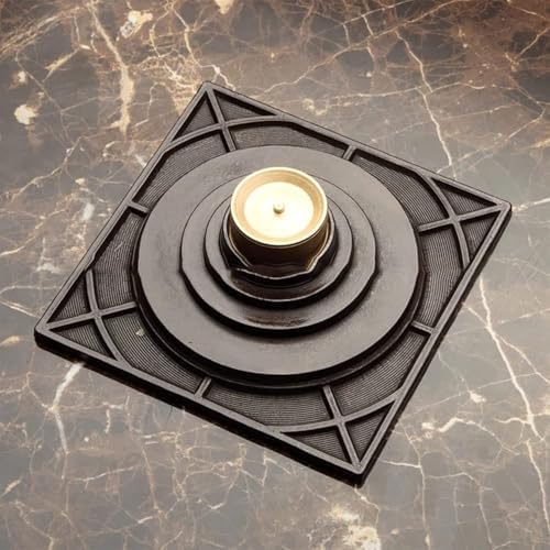 6 Inch Antique Brass Floor Drain with Quadrato Pattern